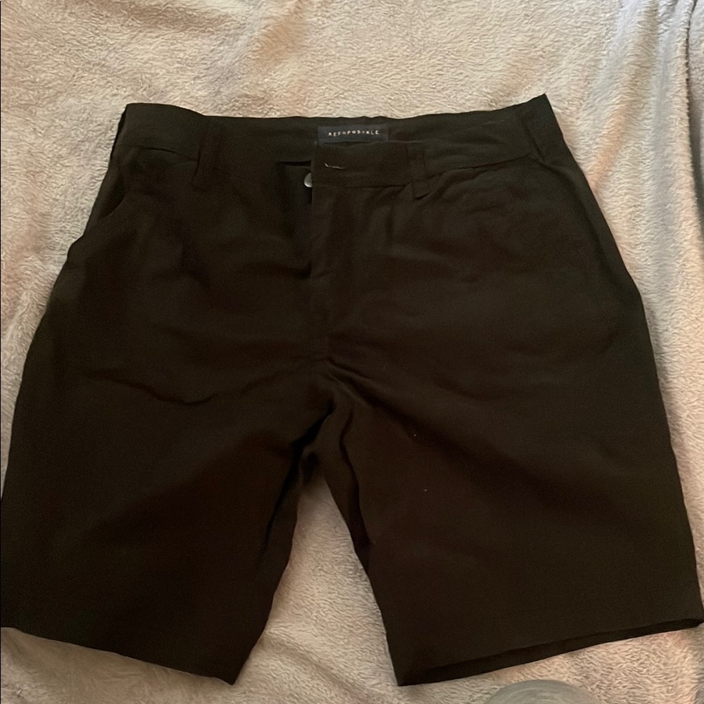 Aeropostale Black Flat Front Shorts